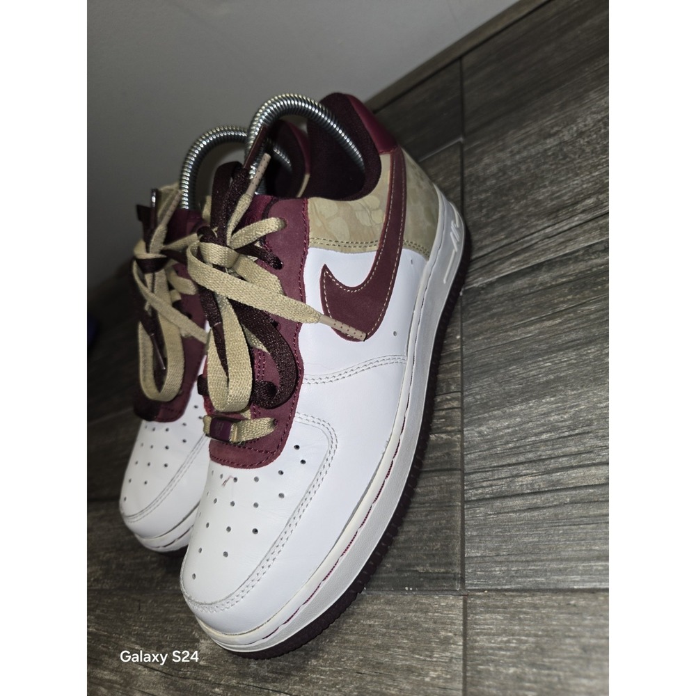 Nike Air Force 1 '82 Hawaii Flower Women's Size 6.5 Gold Maroon Shoes Sneakers - Picture 3 of 10